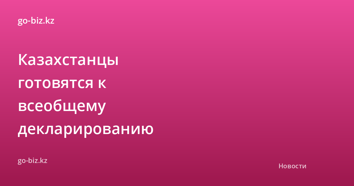 Казахстанцы готовятся к всеобщему декларированию